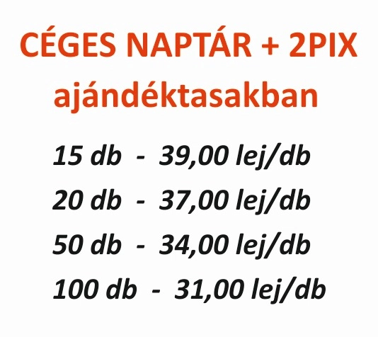 Asztali Naptár céglogóval + 2 feliratozott golyóstoll + papír ajándéktasak - Image 5