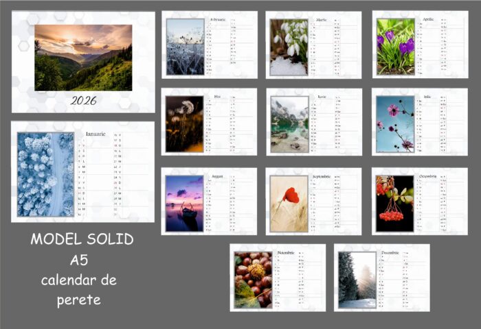Calendar de perete cu spațiu pentru notițe (22,40lei - 53,90lei)